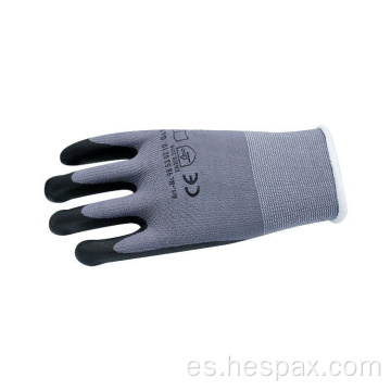 Guantes de nitrilo de microfoam nylon Hespax 13G con puntos